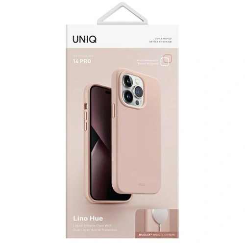 UNIQ Lino Hue Apple IPhone 14 Pro Magclick Charging Blush Pink