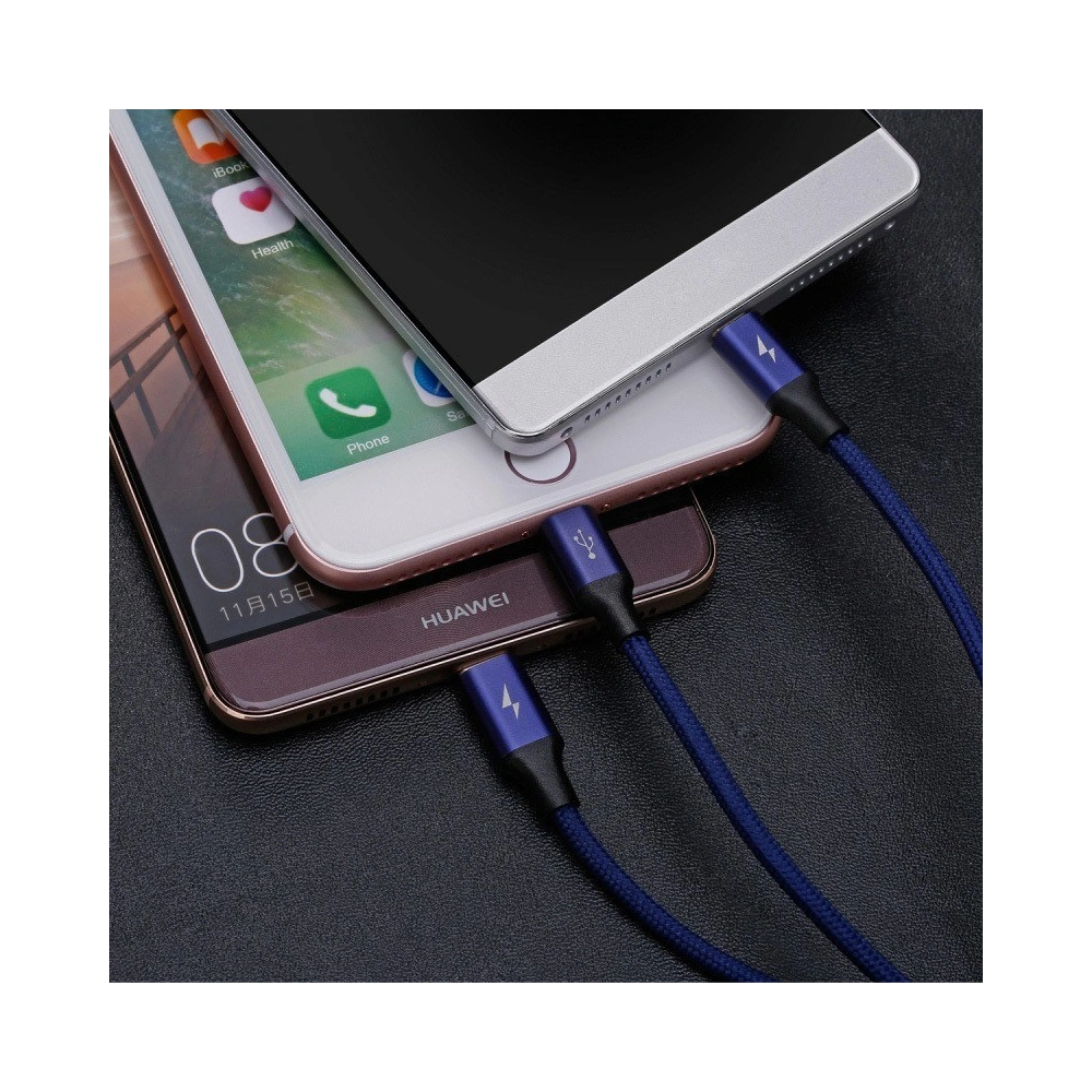 Hurtownia GSM - Kabel Baseus Rapid 3w1 microUSB, 2xLightning 1,2m Černý - BSU017BLK - {ean13} - Hurt
