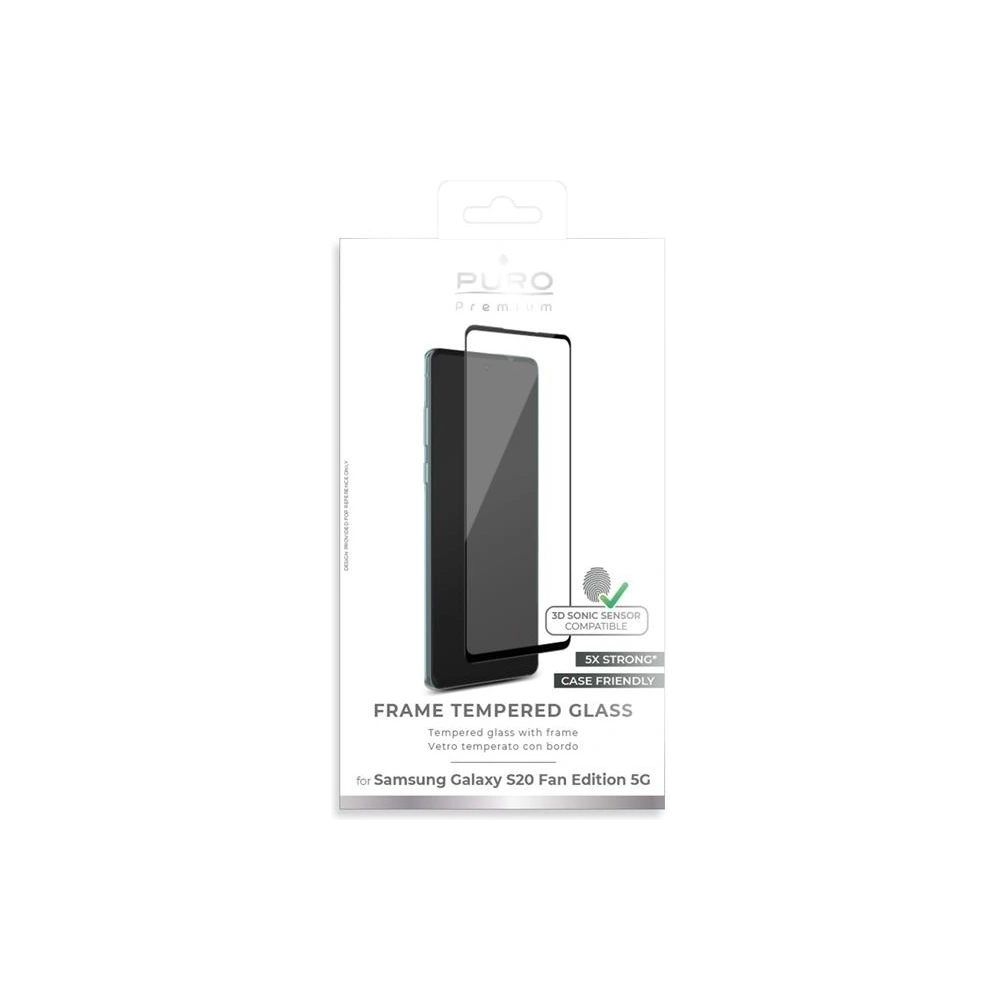 Wholesale PURO Frame Tempered Glass Samsung Galaxy S20 FE (black) - PUR372BLK - {ean13} - Hurt