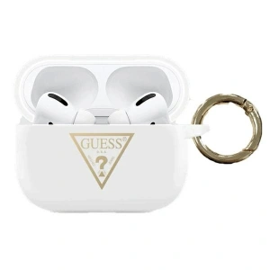 Guess GUACAPLSTLWH Apple AirPods Pro cover white Silicone Triangle Logo