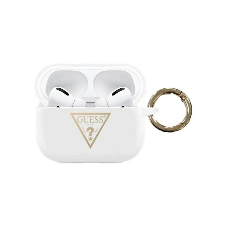 Guess Distributor - 3700740493670 - GUE776WHT - Guess GUACAPLSTLWH Apple AirPods Pro cover white Silicone Triangle Logo - B2B homescreen