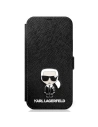 Etui Karl Lagerfeld KLFLBKP12LIKMSBK Apple iPhone 12 Pro Max  czarny/black book Saffiano Ikonik Metal