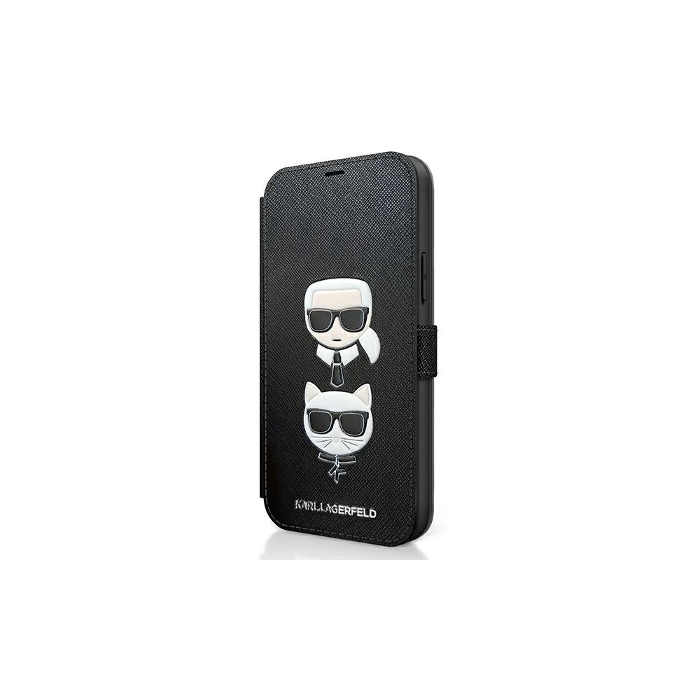 Hurtownia GSM - Etui Karl Lagerfeld KLFLBKP12LSAKICKCBK Apple iPhone 12 Pro Max schwarz/black Buch Saffiano Karl & Choupette - KLD409BLK - {ean13} - Hurt