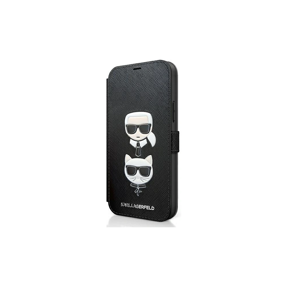Wholesale Karl Lagerfeld KLFLBKP12MSAKICKCBK Apple iPhone 12/12 Pro black book Saffiano Karl & Choupette - KLD411BLK - {ean13} - Hurt