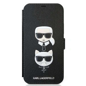 Hurtownia GSM - Etui Karl Lagerfeld KLFLBKP12SSAKICKCBK Apple iPhone 12 mini schwarz/black Buch Saffiano Karl & Choupette - KLD413BLK - {ean13} - Hurt