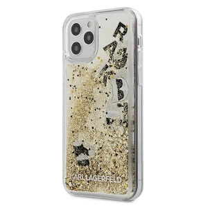 Karl Lagerfeld KLHCP12LROGO Apple iPhone 12 Pro Max gold hardcase Glitter Charms