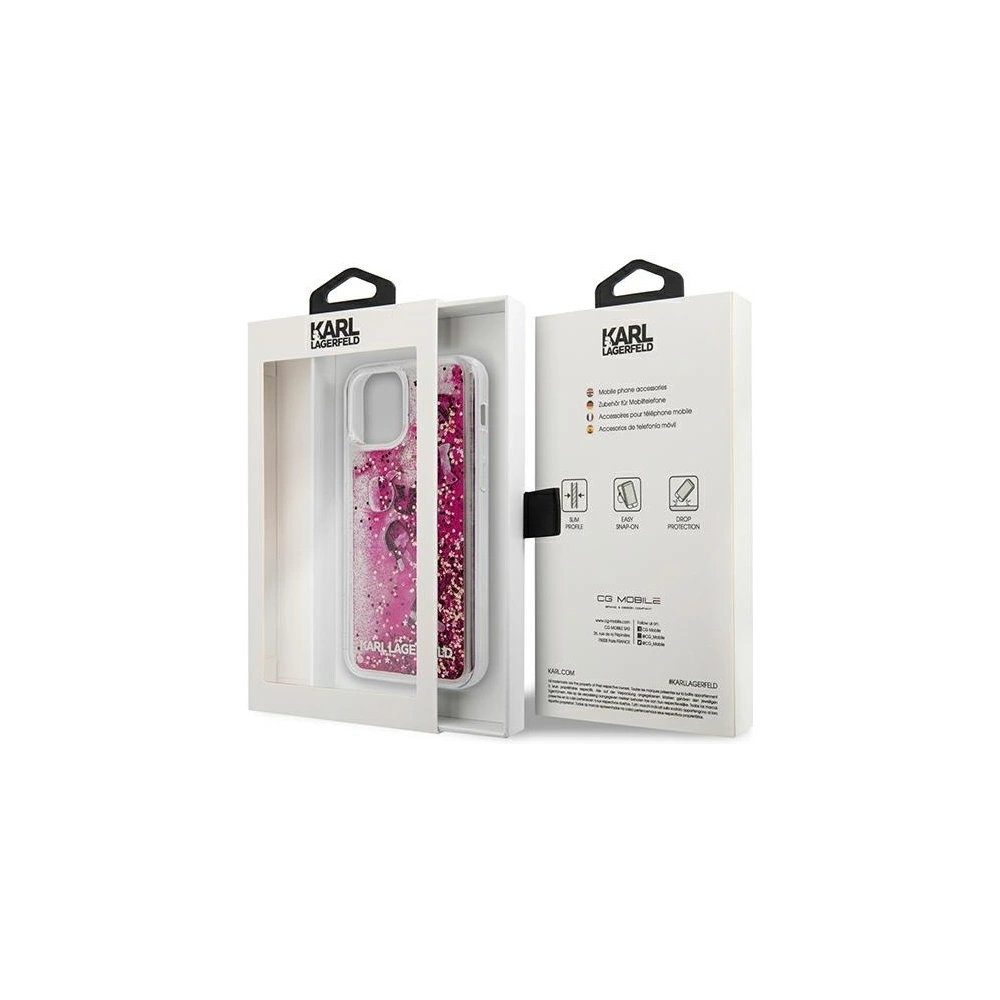 Wholesale Karl Lagerfeld KLHCP12LROPI Apple iPhone 12 Pro Max pink hardcase Glitter Charms - KLD415PNK - {ean13} - Hurt