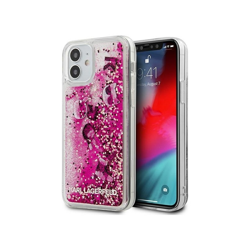 Hurtownia Karl Lagerfeld - 3700740489154 - KLD416PNK - Etui Karl Lagerfeld KLHCP12SROPI Apple iPhone 12 mini różowy/pink hardcase Glitter Charms - B2B homescreen