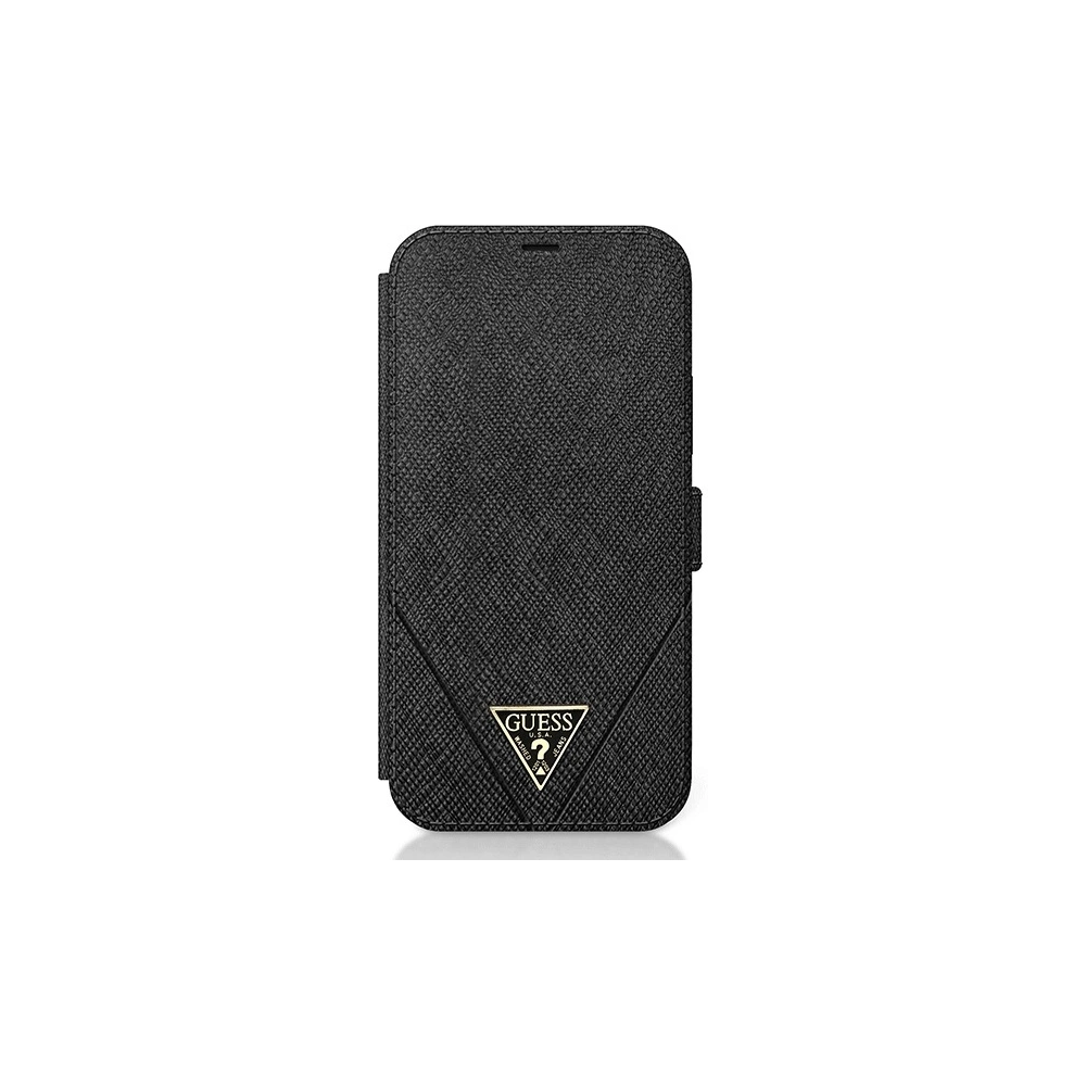 Hurtownia GSM - Etui Guess GUFLBKP12SVSATMLBK Apple iPhone 12 mini schwarz/black Buch Saffiano - GUE783BLK - {ean13} - Hurt