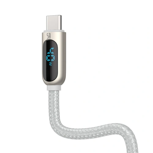 Kabel USB do USB-C Baseus Display, 5A, 1m (biały)