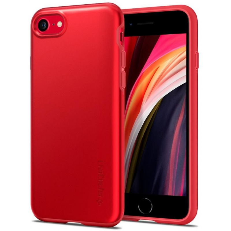 Hurtownia Spigen - 8809710753433 - SPN1401RED - Etui Spigen Thin Fit Pro Apple iPhone SE 2022/SE 2020/8/7 Red - B2B homescreen