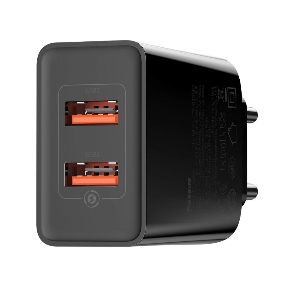 Hurtownia GSM - Szybka ładowarka sieciowa Baseus Speed Mini, PD + QC 3.0 18W (czarna) - BSU1962BLK - {ean13} - Hurt