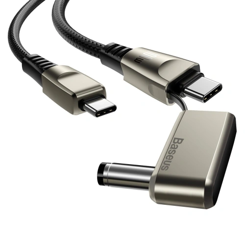 Kabel 2w1 Baseus Flash Series, USB-C do USB-C / wtyk zasilania DC 5.5x2.5mm, 100W, 2m (czarny)