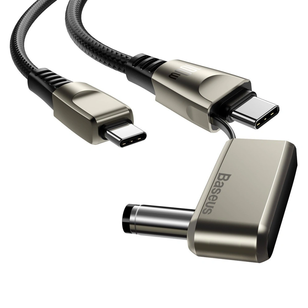 Hurtownia GSM - Kabel 2w1 Baseus Flash Series, USB-C do USB-C / wtyk zasilania DC 5.5x2.5mm, 100W, 2m (czarny) - BSU1964BLK - {ean13} - Hurt