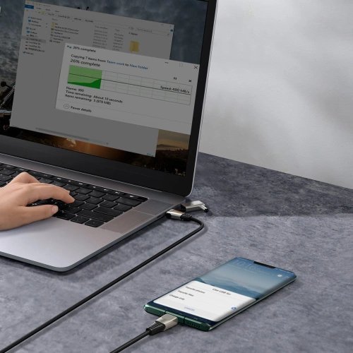 Kabel 2w1 Baseus Flash Series, USB-C do USB-C / wtyk zasilania DC 5.5x2.5mm, 100W, 2m (czarny)