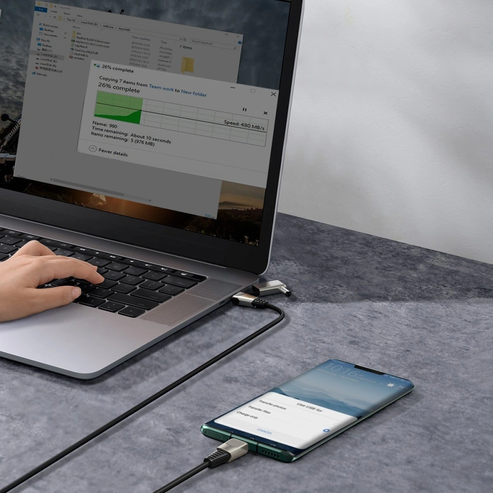 Hurtownia GSM - Kabel 2w1 Baseus Flash Series, USB-C do USB-C / wtyk zasilania DC 5.5x2.5mm, 100W, 2m (czarny) - BSU1964BLK - {ean13} - Hurt