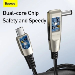 Kabel 2w1 Baseus Flash Series, USB-C do USB-C / wtyk zasilania DC 5.5x2.5mm, 100W, 2m (czarny)