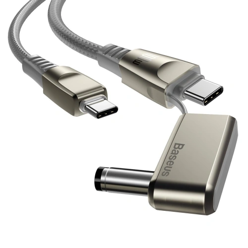 Kabel 2w1 Baseus Flash Series, USB-C do USB-C / wtyk zasilania DC 5.5x2.5mm, 100W, 2m (szary)