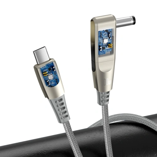 Kabel 2w1 Baseus Flash Series, USB-C do USB-C / wtyk zasilania DC 5.5x2.5mm, 100W, 2m (szary)