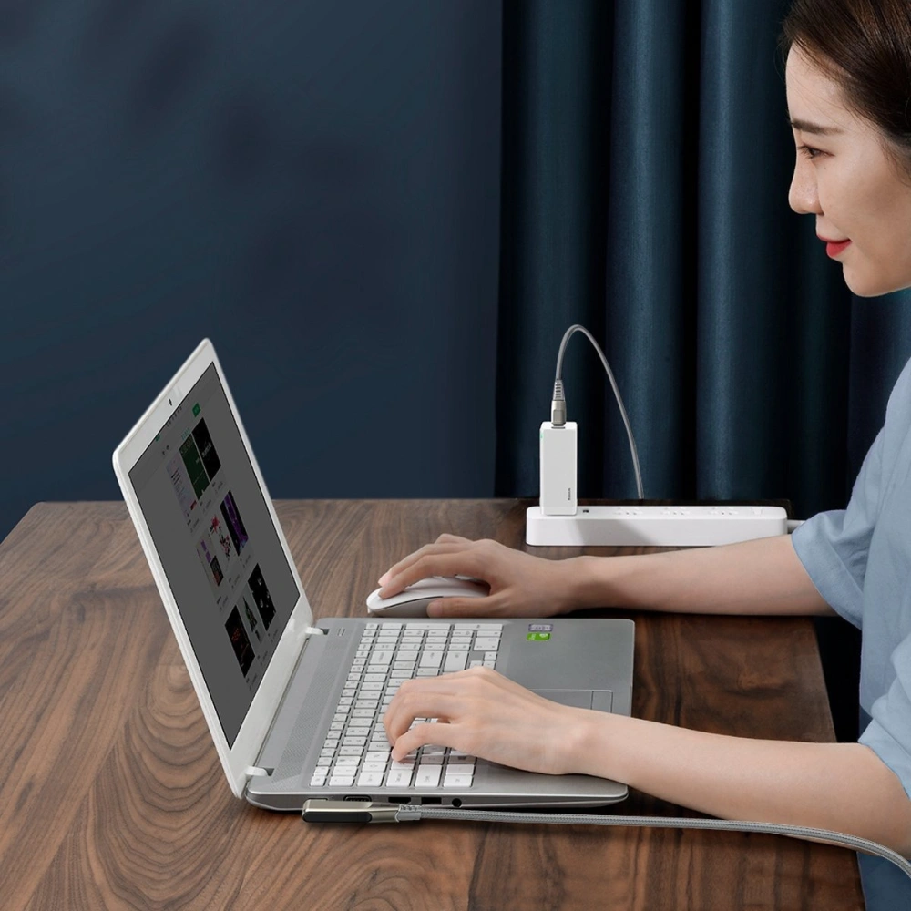 Hurtownia GSM - Kabel 2w1 Baseus Flash Series, USB-C do USB-C / wtyk zasilania DC 5.5x2.5mm, 100W, 2m (szary) - BSU1965GRY - {ean13} - Hurt