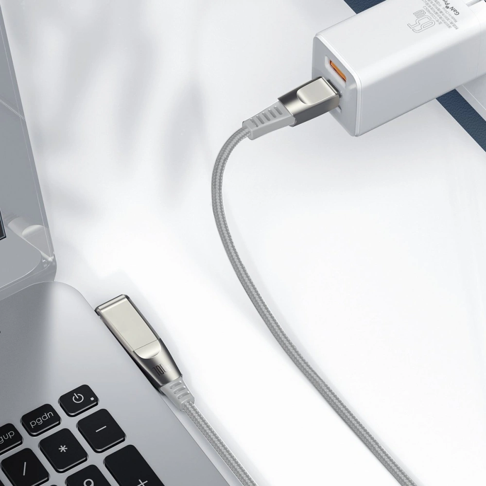 Hurtownia GSM - Kabel 2w1 Baseus Flash Series, USB-C do USB-C / wtyk zasilania DC 5.5x2.5mm, 100W, 2m (szary) - BSU1965GRY - {ean13} - Hurt