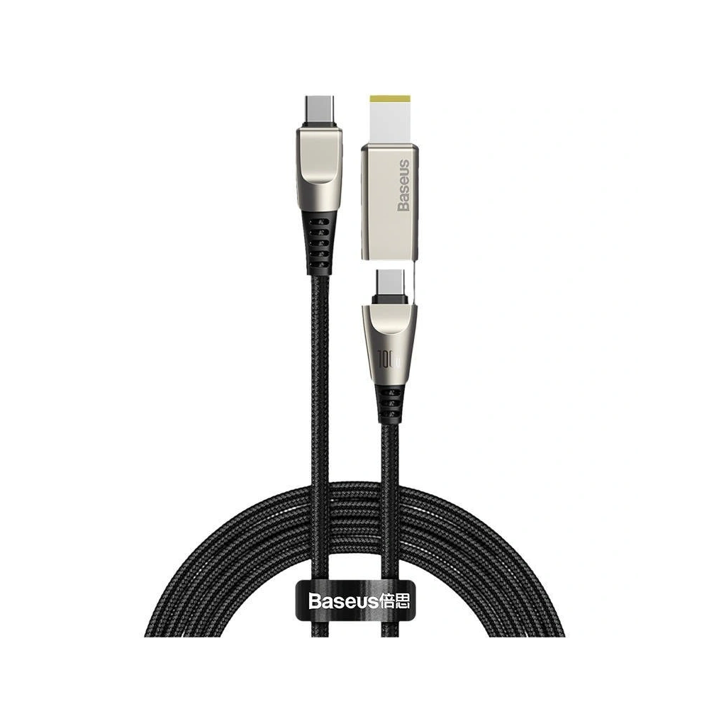 Hurtownia GSM - Kabel 2w1 Baseus Flash Series, USB-C do USB-C / wtyczka Lenovo, 100W, 2m (czarny) - BSU1966BLK - {ean13} - Hurt