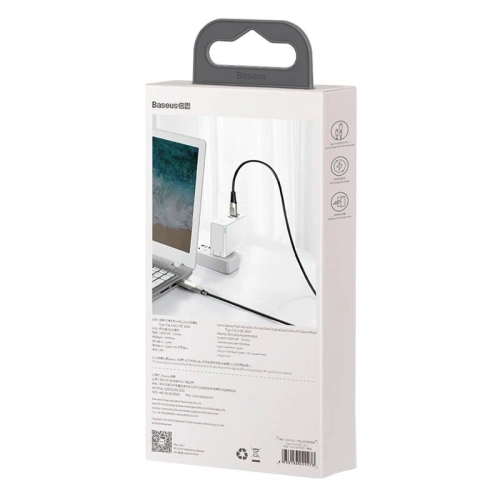 Kabel 2w1 Baseus Flash Series, USB-C do USB-C / wtyczka Lenovo, 100W, 2m (czarny)