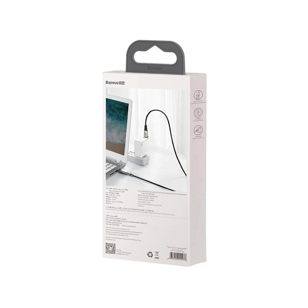 Hurtownia GSM - Kabel 2w1 Baseus Flash Series, USB-C do USB-C / wtyczka Lenovo, 100W, 2m (czarny) - BSU1966BLK - {ean13} - Hurt