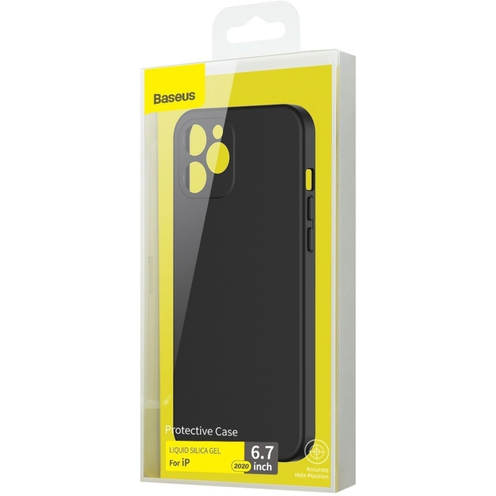 Wholesale Baseus Liquid Silica Gel Case Apple iPhone 12 Pro Max (black) - BSU1973BLK - {ean13} - Hurt