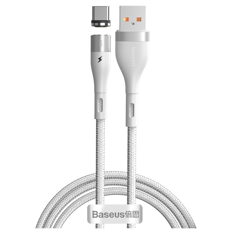 Baseus Distributor - 6953156229686 - BSU1977WHT - USB magnetic cable - USB-C Baseus Zinc 3A 1m (white) - B2B homescreen