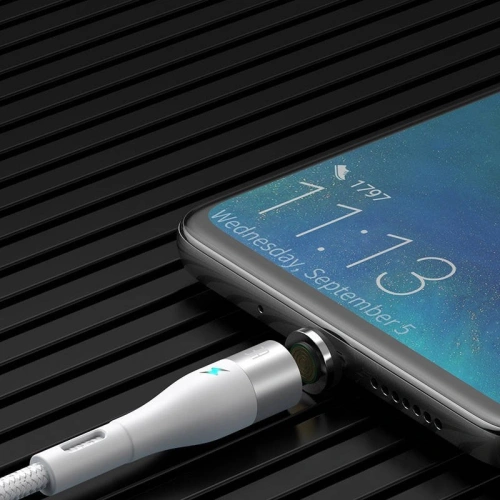 Kabel magnetyczny USB - USB-C Baseus Zinc 3A 1m (biały)