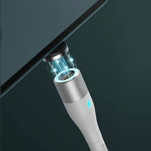 Kabel magnetyczny USB - USB-C Baseus Zinc 3A 1m (biały)