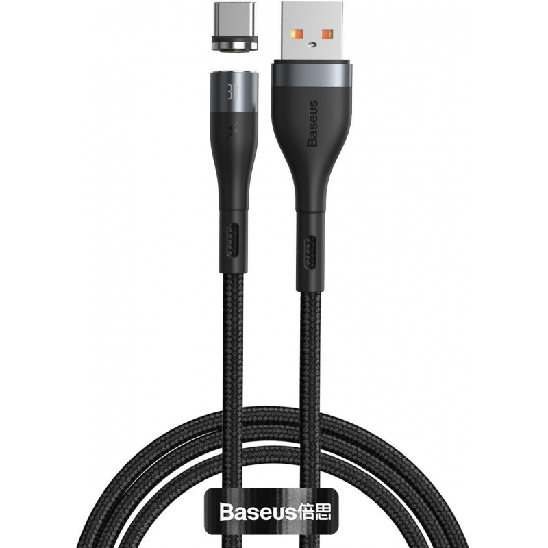 Baseus Distributor - 6953156229709 - BSU1978BLK - USB magnetic cable - USB-C Baseus Zinc 3A 1m (black) - B2B homescreen