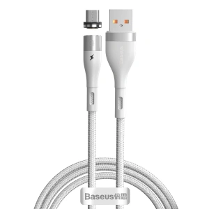 Kabel magnetyczny USB - Micro USB Baseus Zinc 2.1A 1m (biały)