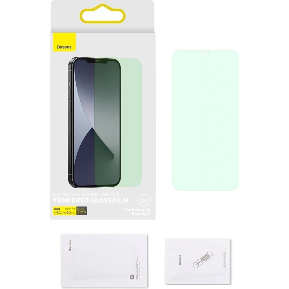 Hurtownia GSM - Gehärtetes Glas 0.3mm Baseus Augenschutz Apple iPhone 12/12 Pro (2 Stück) - BSU1983 - {ean13} - Hurt