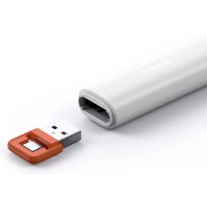 Wholesale Baseus Orange Dot PPT wireless Presenter (Youth) with battery White - BSU1986WHT - {ean13} - Hurt