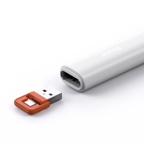 Wielofunkcyjny pilot Baseus Orange Dot do prezentacji, ze wskaźnikiem laserowym, z baterią (biały)