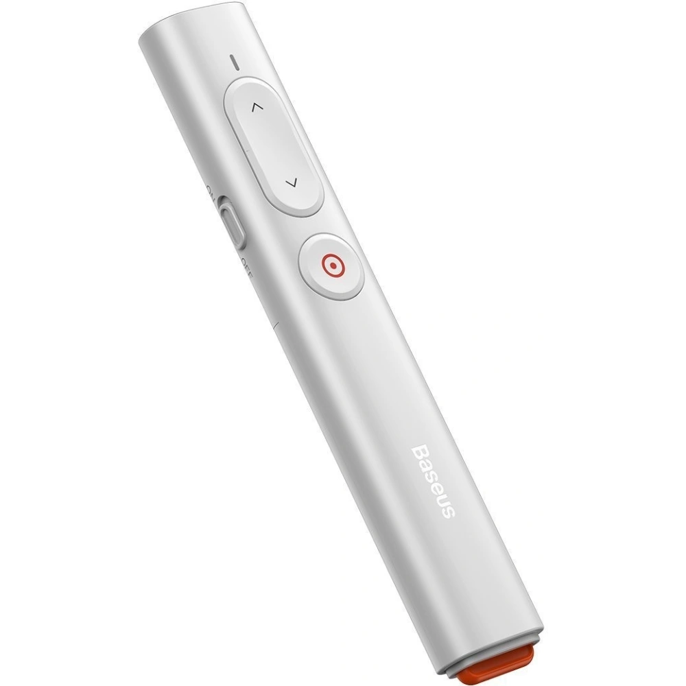 Hurtownia GSM - Wielofunkcyjny pilot Baseus Orange Dot do prezentacji, ze wskaźnikiem laserowym, z baterią (biały) - BSU1986WHT - {ean13} - Hurt
