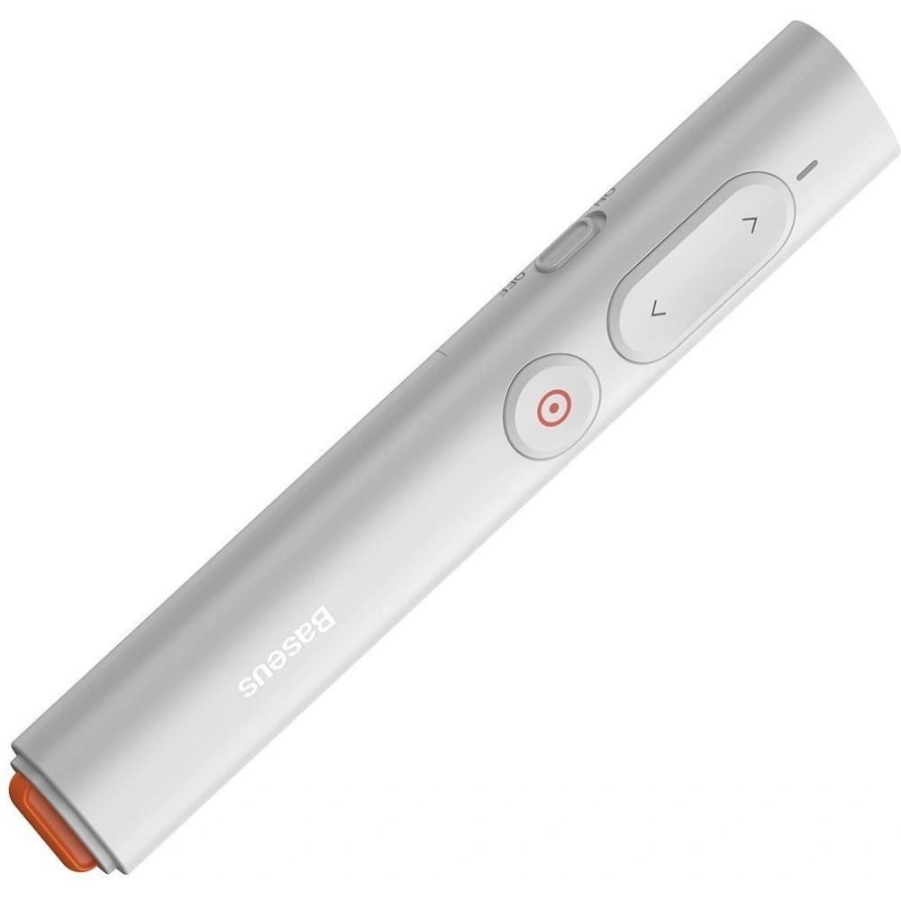 Hurtownia GSM - Wielofunkcyjny pilot Baseus Orange Dot do prezentacji, ze wskaźnikiem laserowym, z baterią (biały) - BSU1986WHT - {ean13} - Hurt