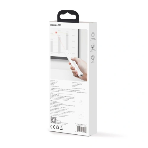 Wielofunkcyjny pilot Baseus Orange Dot do prezentacji, ze wskaźnikiem laserowym, z baterią (biały)