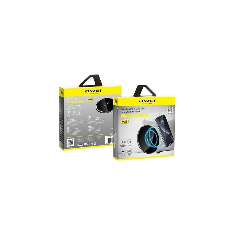 Wholesale AWEI wireless charger W8 10W black - AWEI056BLK - {ean13} - Hurt