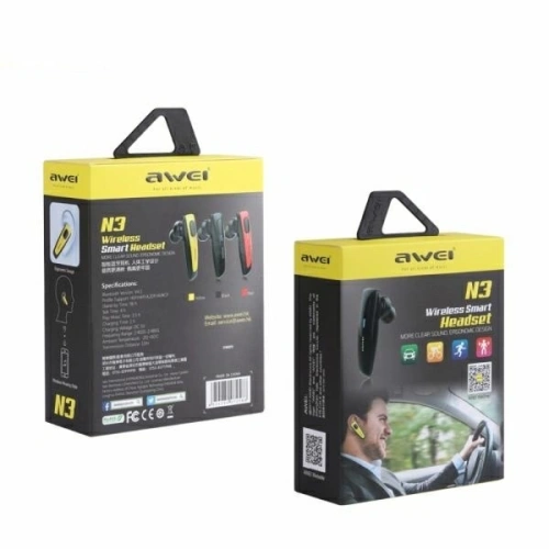 AWEI słuchawka Bluetooth mono N3 czarny/black