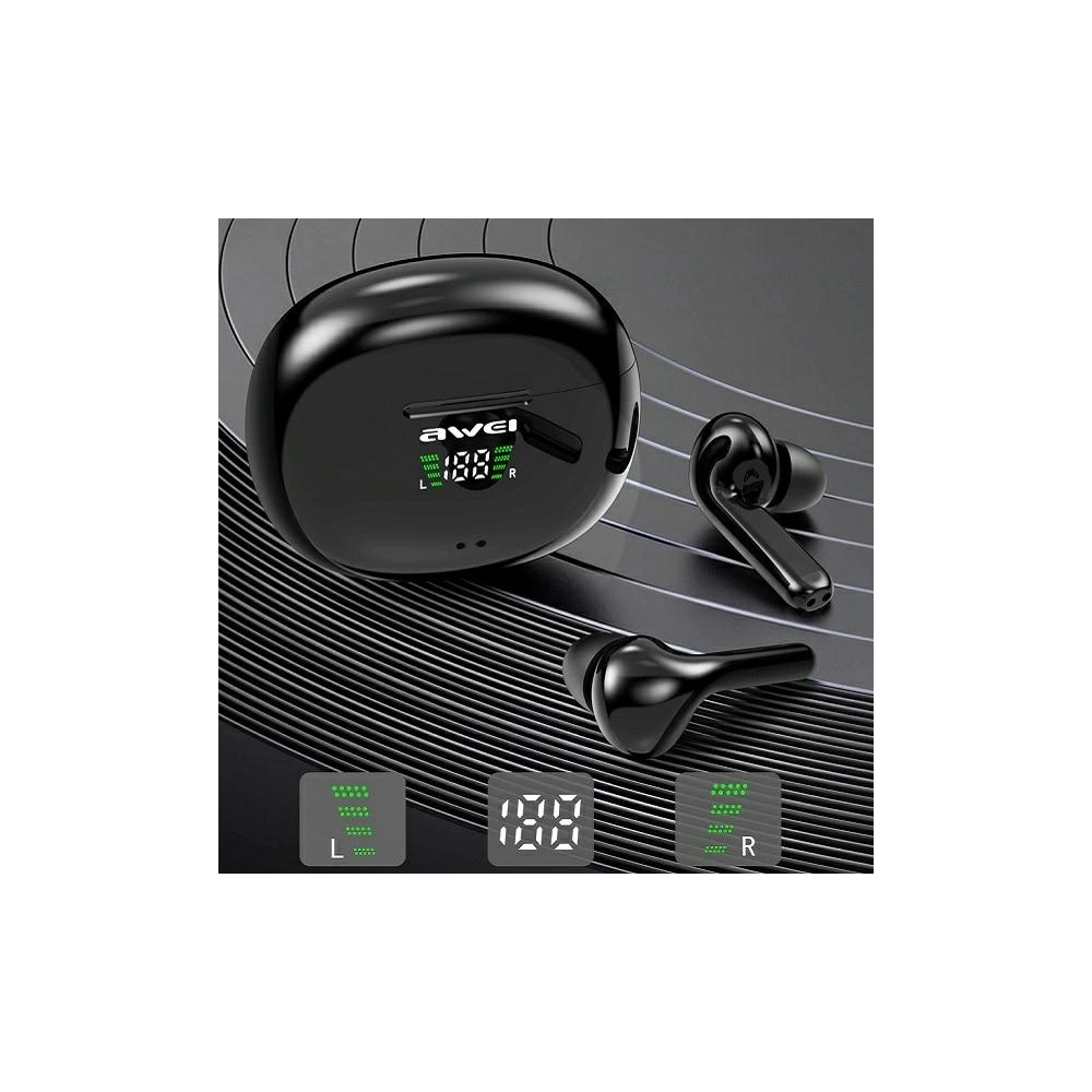Hurtownia GSM - AWEI słuchawki Bluetooth 5.0 T15P TWS + stacja dokująca czarny/black - AWEI058BLK - {ean13} - Hurt