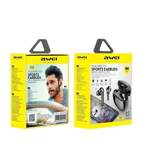 AWEI słuchawki Bluetooth 5.0 T15P TWS + stacja dokująca czarny/black