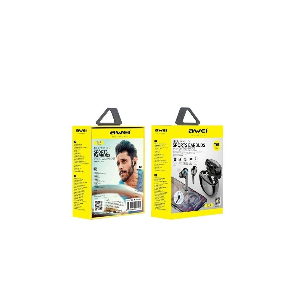 Hurtownia GSM - AWEI słuchawki Bluetooth 5.0 T15P TWS + stacja dokująca czarny/black - AWEI058BLK - {ean13} - Hurt