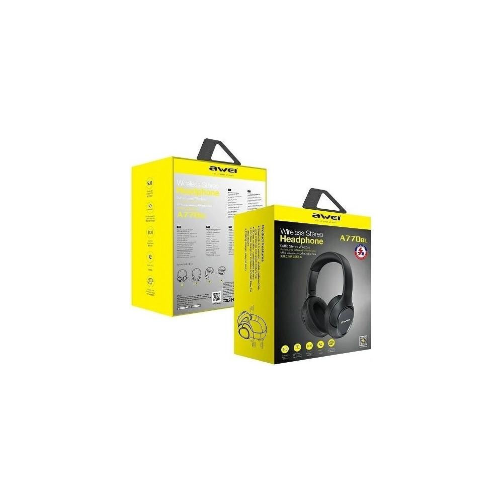 Hurtownia GSM - AWEI słuchawki nauszne Bluetooth A770BL czarny/black - AWEI059BLK - {ean13} - Hurt
