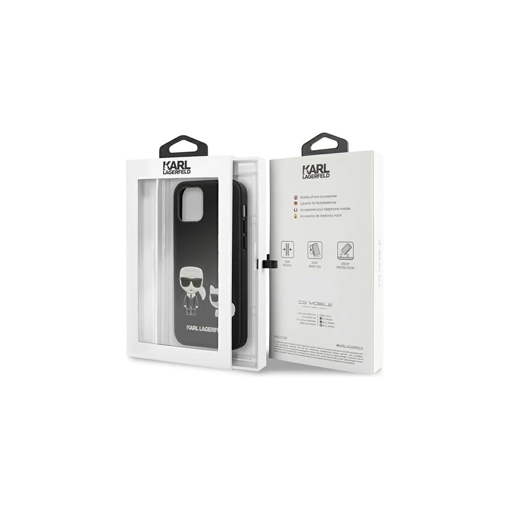 Hurtownia GSM - Etui Karl Lagerfeld KLHCP12LPCUSKCBK Apple iPhone 12 Pro Max czarny/black hardcase Ikonik Karl & Choupette - KLD417BLK - {ean13} - Hurt