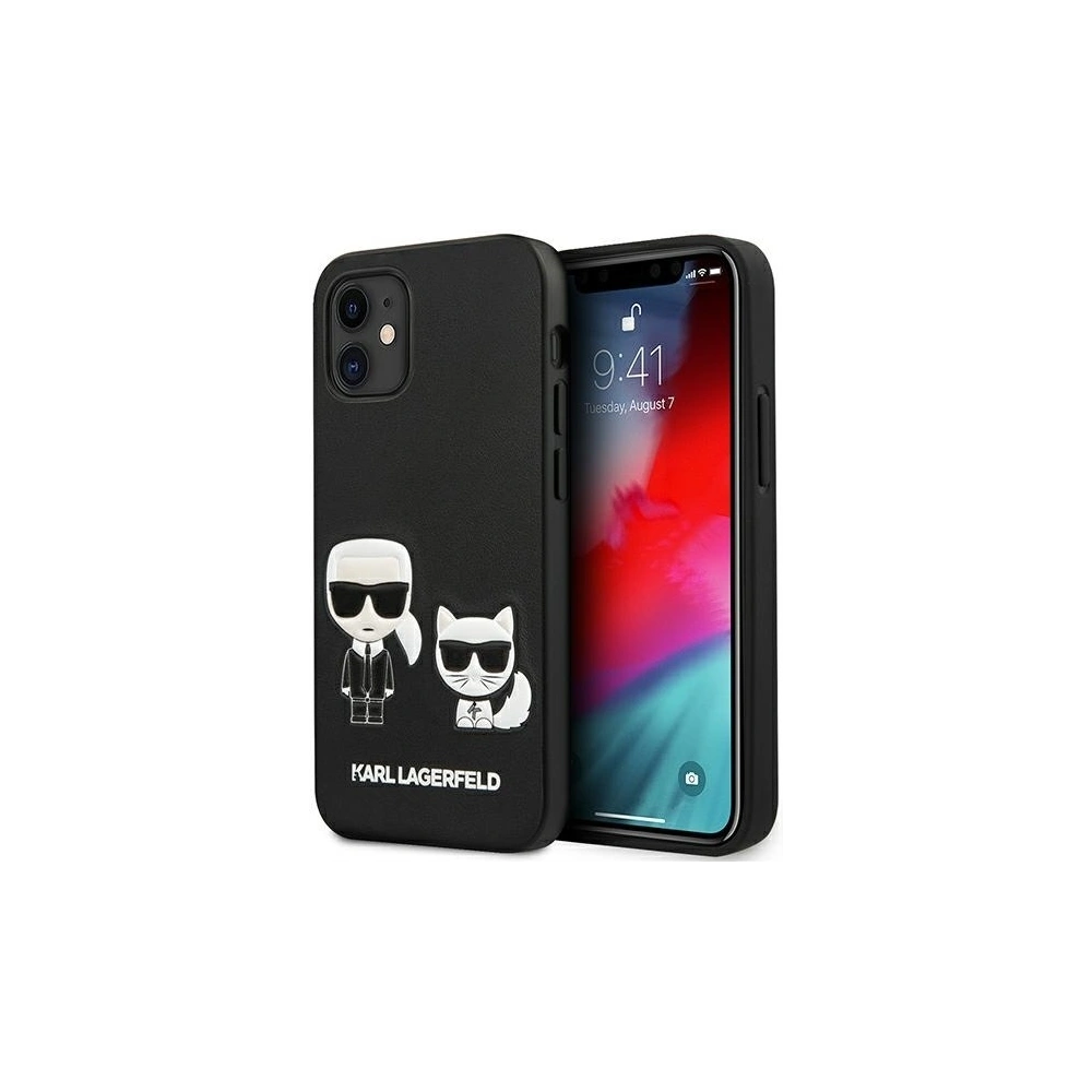 Wholesale Karl Lagerfeld KLHCP12SPCUSKCBK Apple iPhone 12 mini black hardcase Ikonik Karl & Choupette - KLD419BLK - {ean13} - Hurt