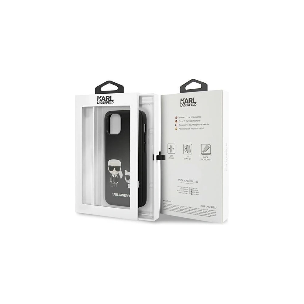 Wholesale Karl Lagerfeld KLHCP12SPCUSKCBK Apple iPhone 12 mini black hardcase Ikonik Karl & Choupette - KLD419BLK - {ean13} - Hurt