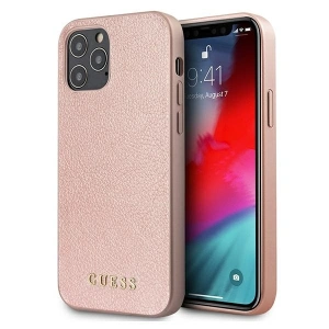 Etui Guess GUHCP12MIGLRG Apple iPhone 12/12 Pro różowo-złoty/rose gold hardcase Iridescent